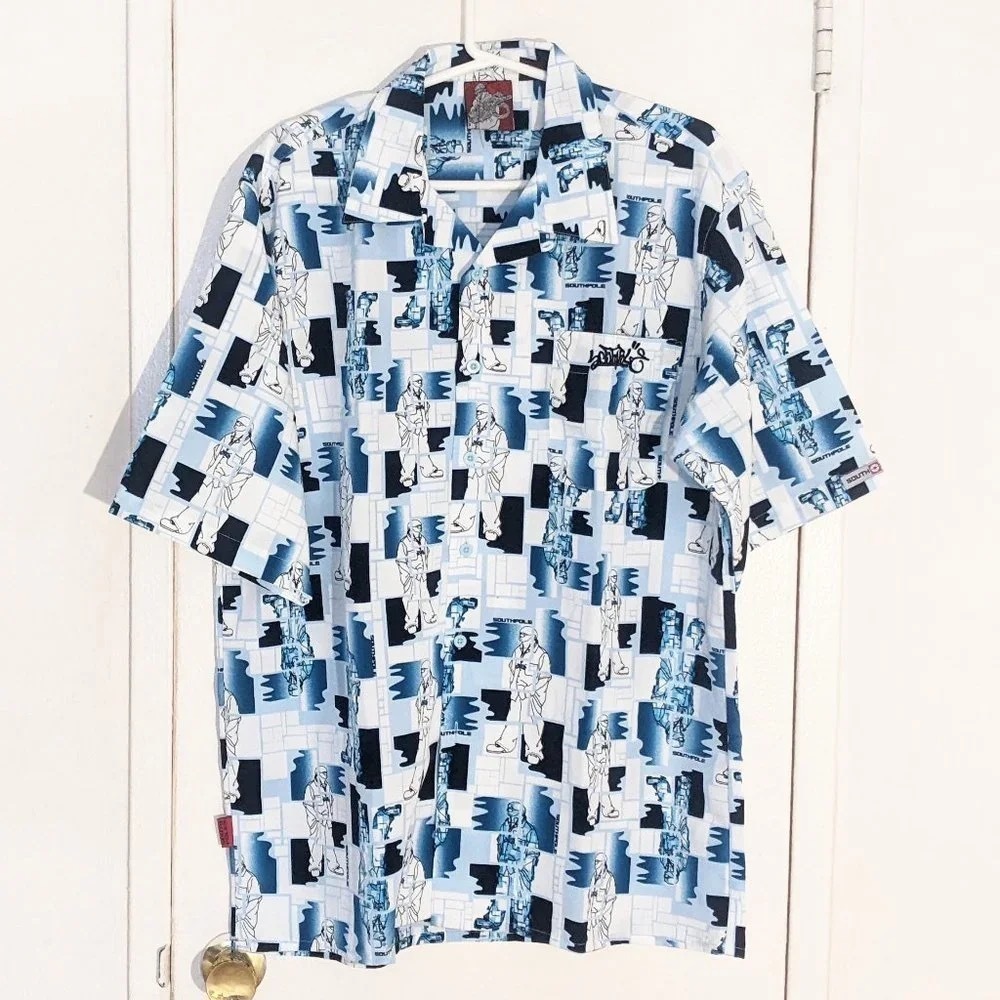 Hip-Hop SOUTHPOLE Hawaiian Shirt - Large